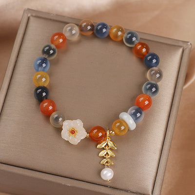Ears of Wheat • Loose Heart Agate Bracelet