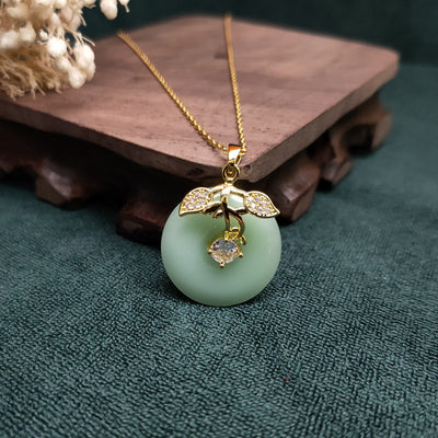 Vitality ? Lucky Buckle Emerald Jade stone Necklace