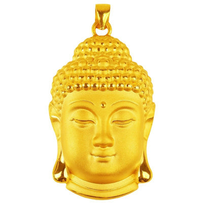 Gold Buddha head pendant necklace