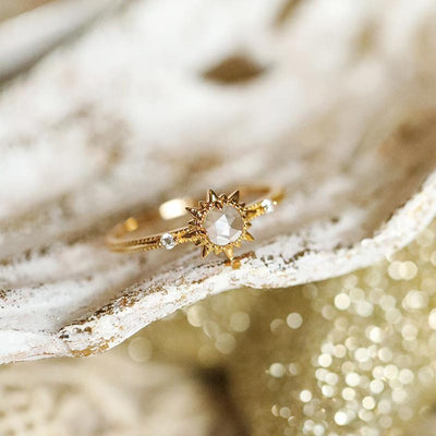 Sun • Colorless Crystal Ring
