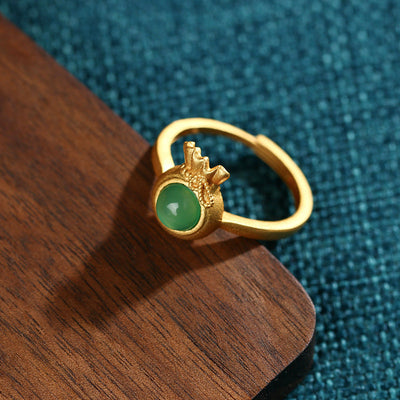 Lucky Bag Emerald Jade Stone Ring