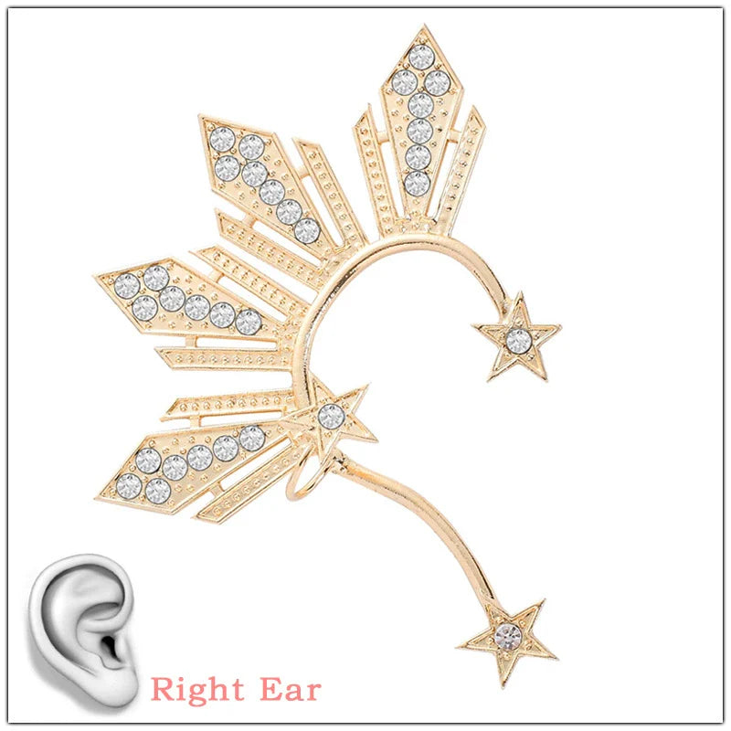 Diamond Five-pointed Star Right Ear Clip