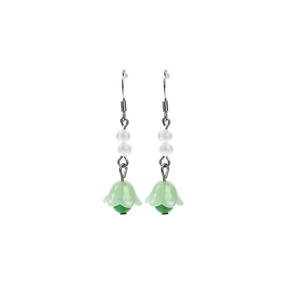 925 Silver Jade Tulip Earrings