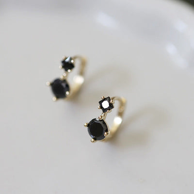 Black hole ? Zircon earrings