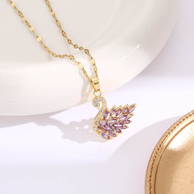 Swan Natural Agate Necklace