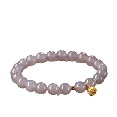 Lotus pod • Natural Violet Emerald Jade Stone Bracelet