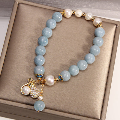 Money bag ? Blue Agate Bracelet