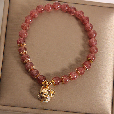 Lucky Cat ? Strawberry Crystal Bracelet