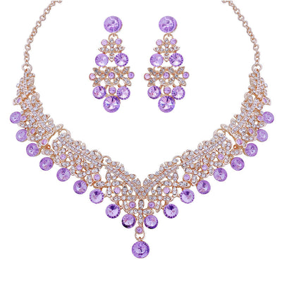 Natural Gemstone Necklace & Earrings Set