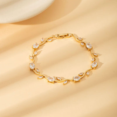 Tulip Vine 18K Gold Crystal Bracelet
