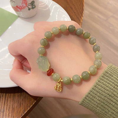 Energy Guardian • Natural Emerald Jade stone bracelet