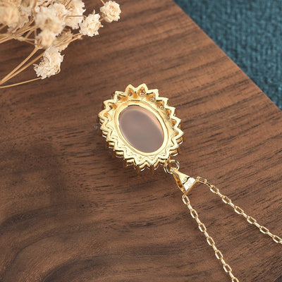 Diamond Emerald Jade stone necklace