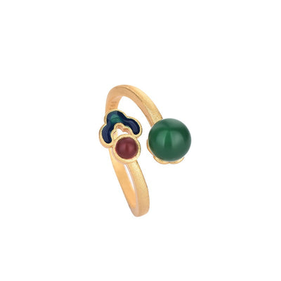 Vintage agate stone open ring