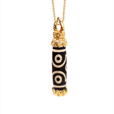 Nine Eyes Dzi Beads Agate Necklace