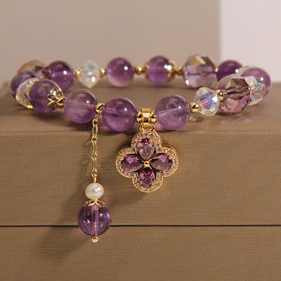 Four-leaf clover • Amethyst Bracelet