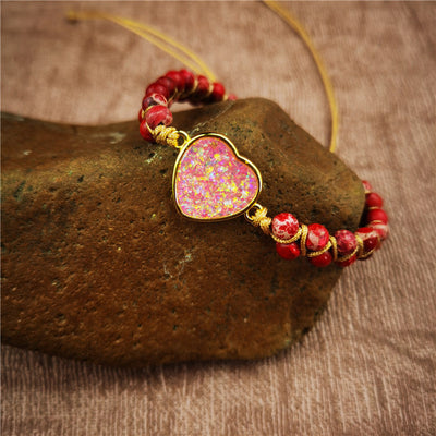 Intense Red Opal love protection bracelet