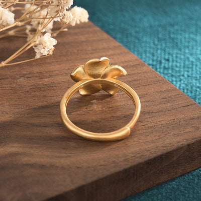 Retro rich flower agate ring