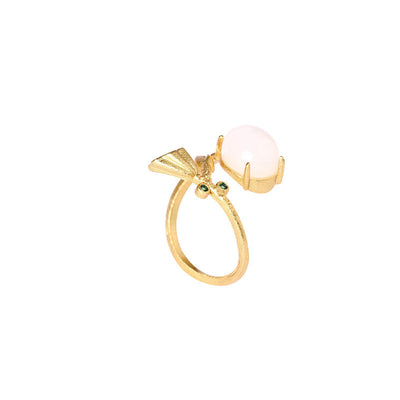 Lotus Root Emerald Jade Stone Ring