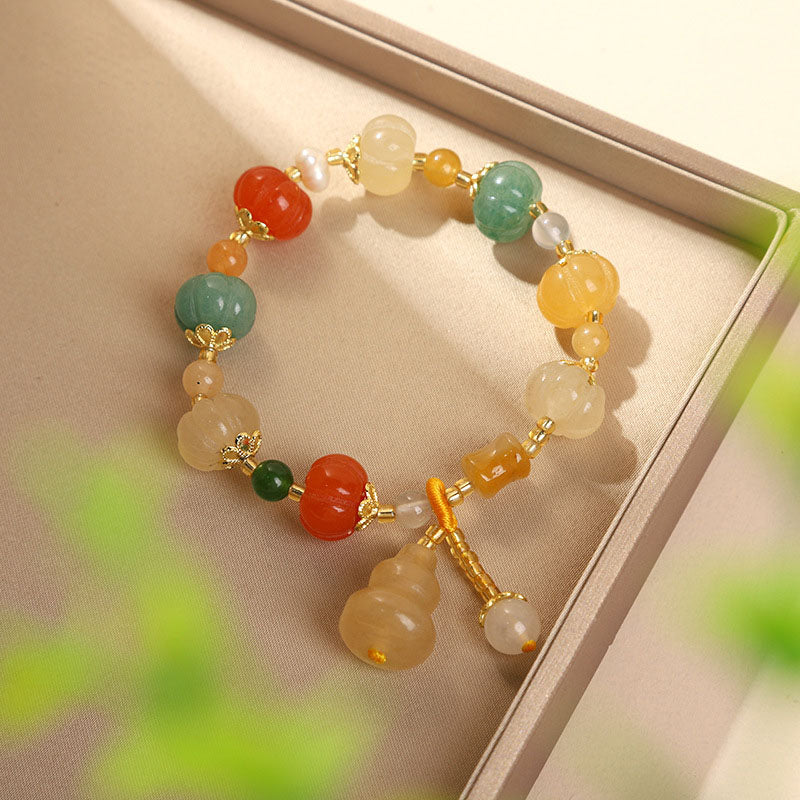 Lucky Pumpkin Agate Bracelet