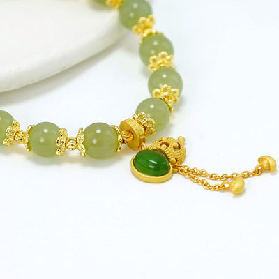 Blessing • Tranquility • Emerald Jade stone Bracelet