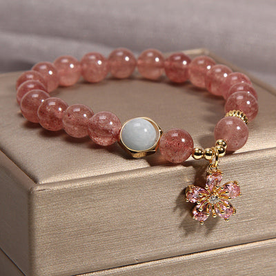 Sun flower ? Strawberry Crystal Bracelet