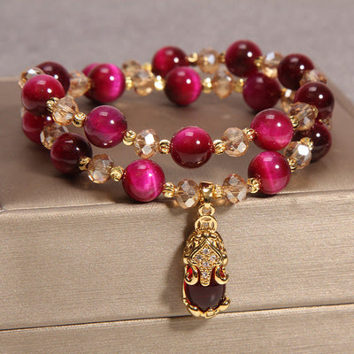Brave troops • Natural agate stone double layer bracelet