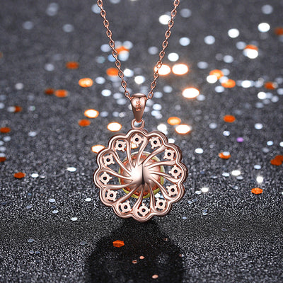 Natural blue amber snowflake necklace