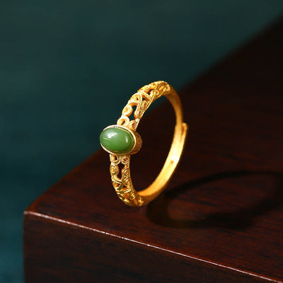 Lucky Hollow Engraved Cloud Pattern Ring