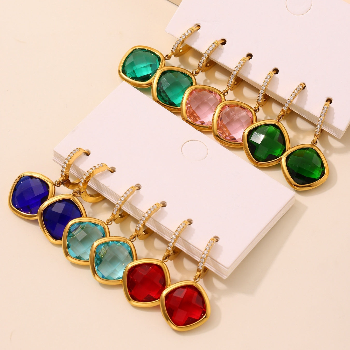 18K Gold Crystal Earrings