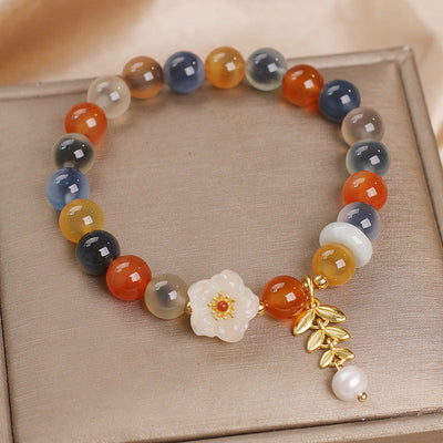 Ears of Wheat • Loose Heart Agate Bracelet