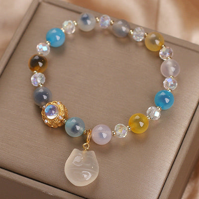 Lucky Cat • Sugar Heart Agate Bracelet