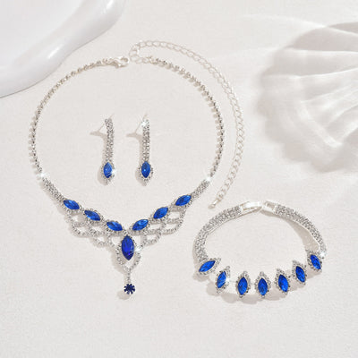 Rhinestone Super Sparkling Water Drop Jewelry Set