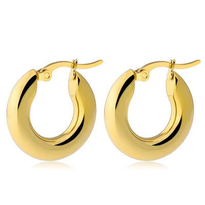 18K Gold Twisted Hoop Earrings
