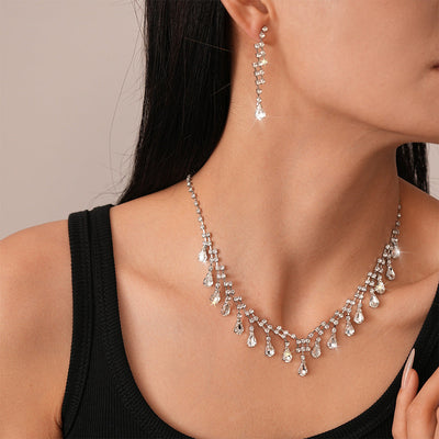 Rhinestone-Red Crystal Duo Necklace