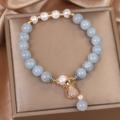 Money bag ? Blue Agate Bracelet