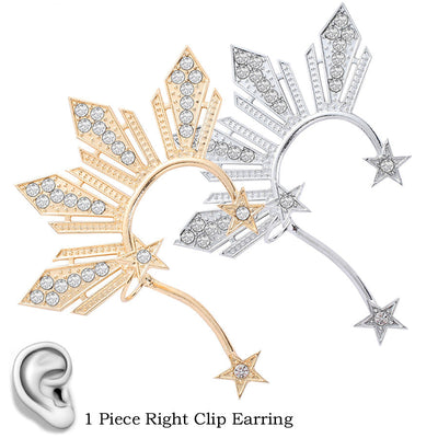 Diamond Five-pointed Star Right Ear Clip