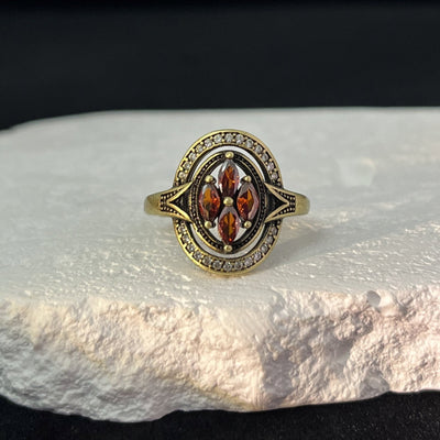 Vintage bronze gemstone ring