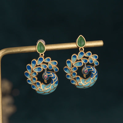 Peacock ? Agate earrings