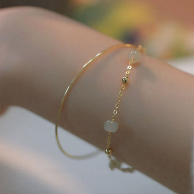 Emerald Jade stone Double Layer Fashion Bracelet