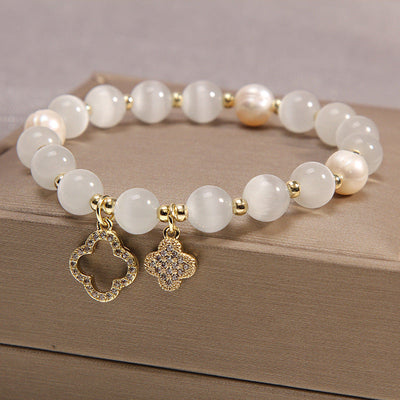 Cat's eye stone & Pearl Bracelet