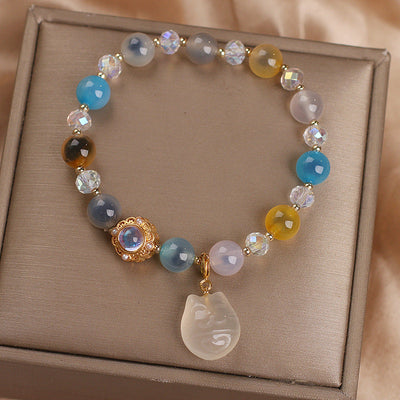 Lucky Cat • Sugar Heart Agate Bracelet