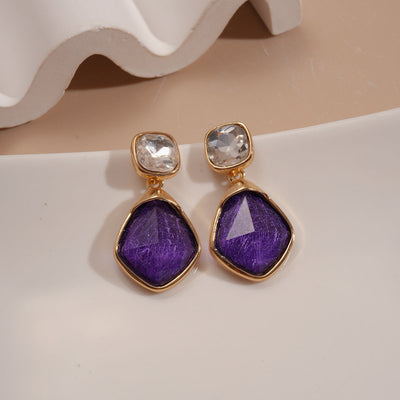 18K Gold Crystal Earrings