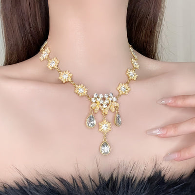 Sunflower zircon necklace