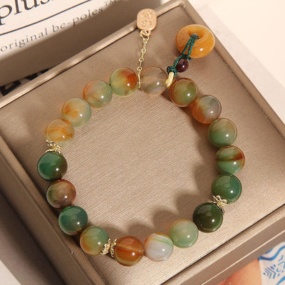 Safety clasp • Natural colorful agate bracelet