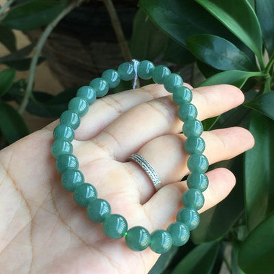 Meditation • Ice species Blue Emerald Jade stone Bracelet