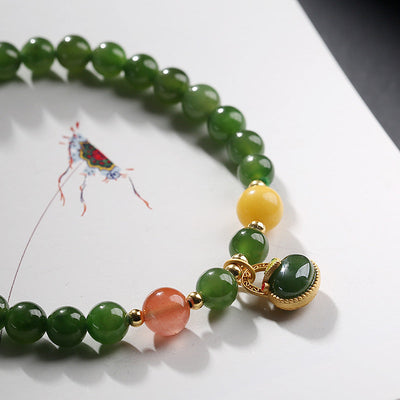 Vitality • Natural Emerald Jade stone bracelet