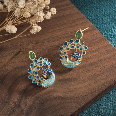 Peacock ? Agate earrings