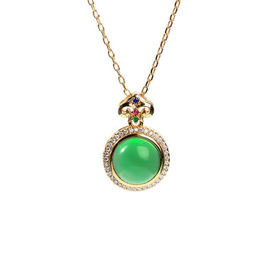 Natural chalcedony agate round necklace