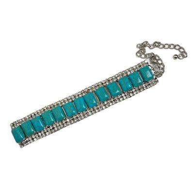 Rhinestone & Turquoise Expanded Necklace