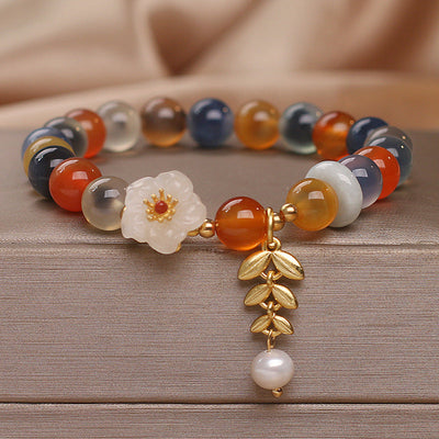 Ears of Wheat • Loose Heart Agate Bracelet
